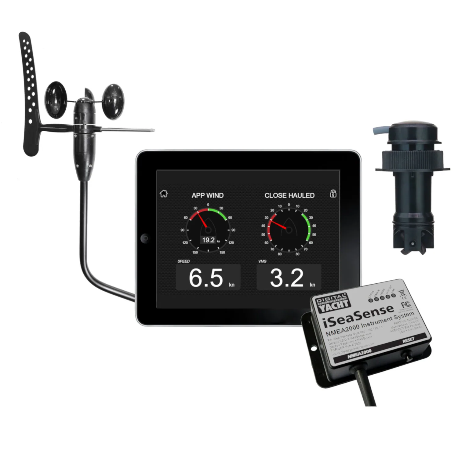 iSeaSense ISSPK2 - Wireless Speed/Depth/Temp Pack Plus Wind — digital-yacht